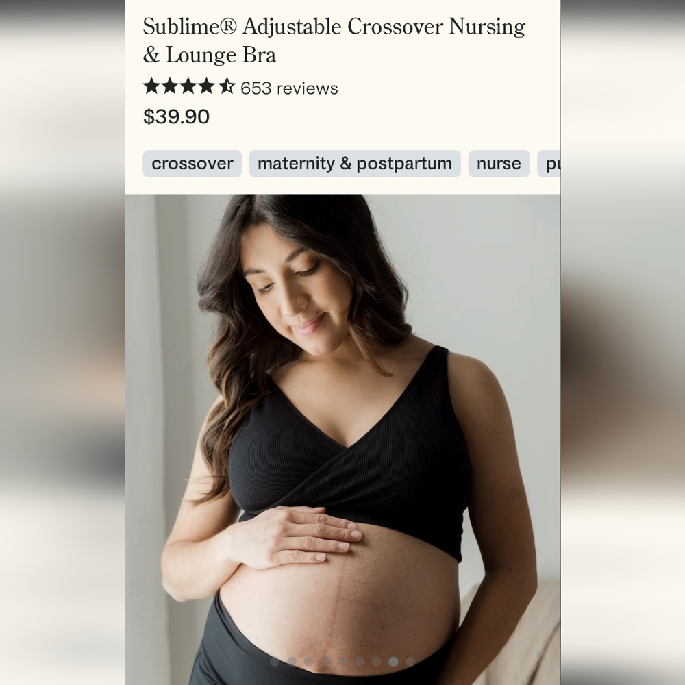 Black Maternity Sleep Bra